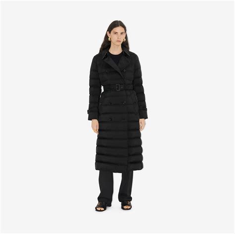 burberry abbeydale long down puffer coat jacket|Long Nylon Puffer Coat in Black .